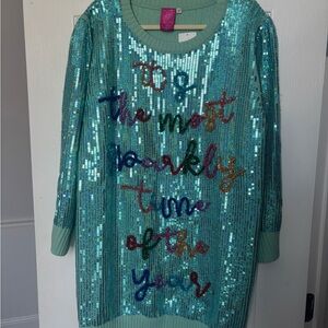 Queen of Sparkles Sequin Sweater Dress